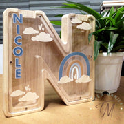 DIY KIT - Wooden Letter Coin Bank